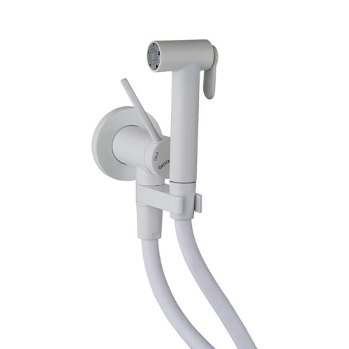 картинка Gattoni Набор Гигиенический душ со встроенным смесителем, шланг 100см, цвет: белый матовый (цена по АКЦИИ - с нашего СКЛАДА!) от магазина Сантехстрой