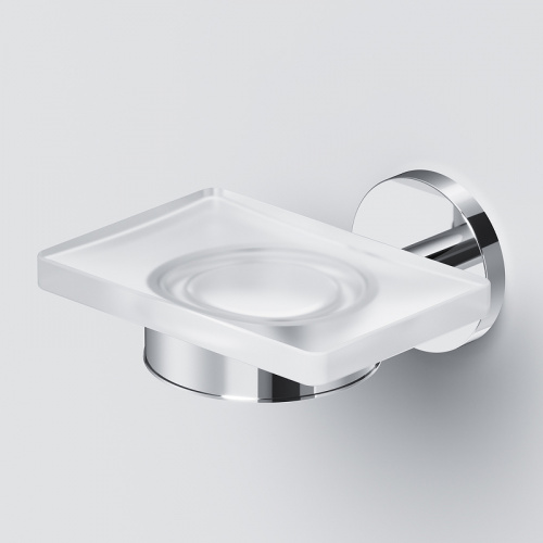 картинка A85A34200 X-Joy, Стеклянная мыльница с настенным держателем, хром от магазина Сантехстрой