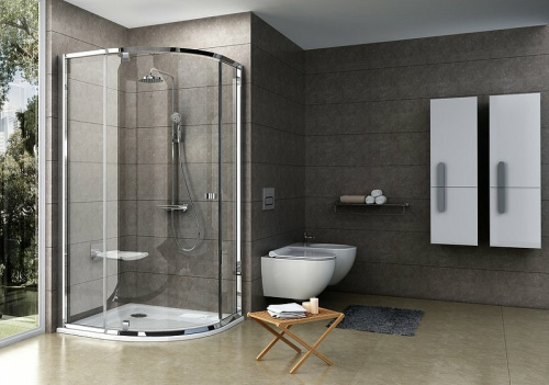 картинка Душевой уголок Ravak Pivot PSKK3 80x80 37644C00Z1 профиль Хром стекло Transparent от магазина Сантехстрой