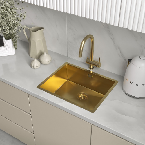 картинка Кухонная мойка Reflexion Como RX2054GD брашированное золото от магазина Сантехстрой