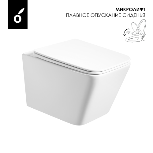 картинка Унитаз подвесной с сиденьем микролифт Oliveeka (белый) от магазина Сантехстрой