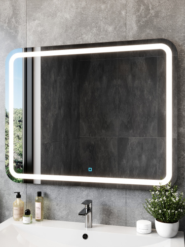 картинка Зеркало Loranto Стиль 900х800 сенсорный выключатель с функцие диммера, на подложке (CS00083956) от магазина Сантехстрой