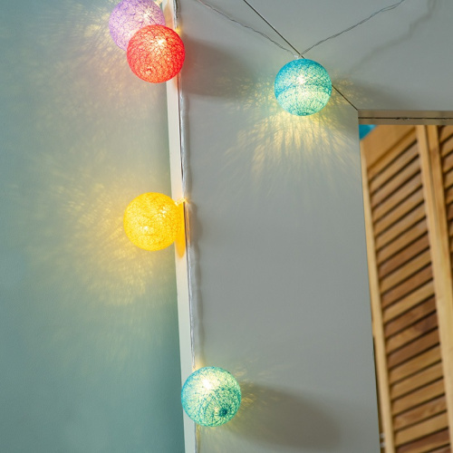 картинка Тайские фонарики Фейерверк 1,5 м,  прозрачный ПВХ,  10 LED,  теплый белый,  питание 2 х АА (батарейки не в комплекте) от магазина Сантехстрой