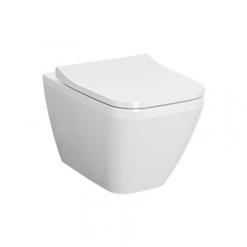 картинка Комплект унитаза с инсталляцией Vitra Integra Square 9856B003-7206 с сиденьем Микролифт и клавишей смыва Хром матовый от магазина Сантехстрой