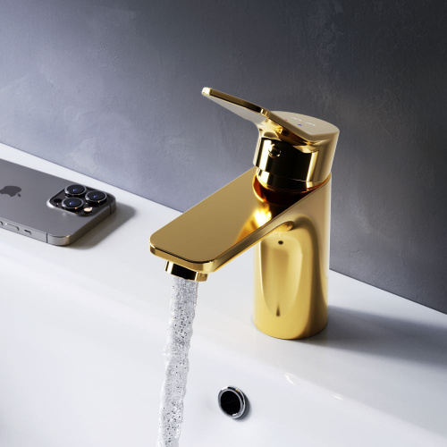 картинка F85A02199 X-Joy, смеситель для умывальника излив 100 мм, золото от магазина Сантехстрой