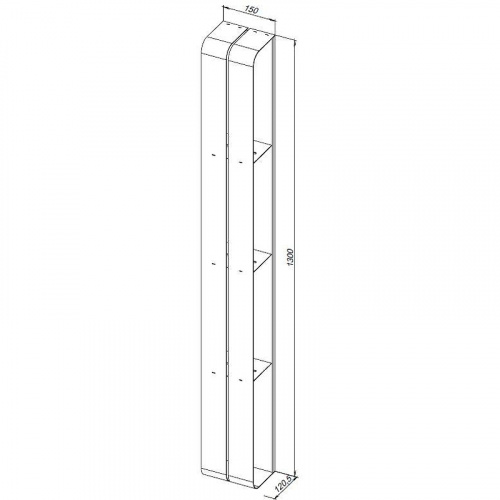 картинка Металлическая полка Aquanet Магнум 15х130 302239 Белая матовая от магазина Сантехстрой