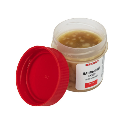 картинка Флюс для пайки REXANT,  паяльный жир НЕЙТРАЛЬНЫЙ,  20 мл,  банка от магазина Сантехстрой
