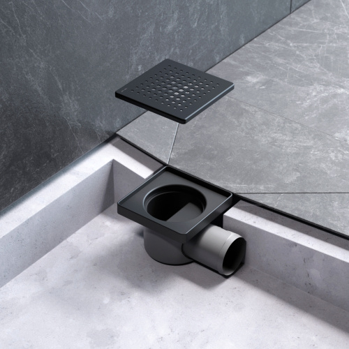 картинка W02BD-P11-010-01BM PrimeFlow Трап для душа точечный мокрый затвор Cut Gradient 10см цвет черн мат от магазина Сантехстрой