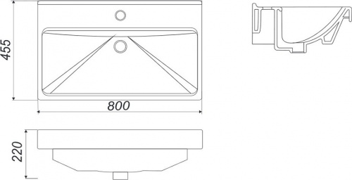 картинка FEST 80 Умывальник (WB.FN/Fest/80-C/WHT.G/S1) от магазина Сантехстрой