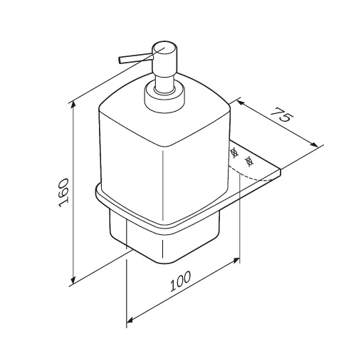 картинка A50A36922 Inspire V2.0, Стеклянный диспенсер для жидкого мыла с настенным держателем, черный, шт от магазина Сантехстрой