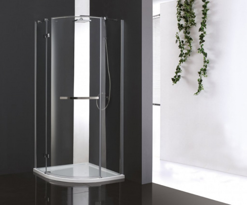 картинка Душевой уголок Cezares Bergamo R-1 Arco 90x90 BERGAMO-W-R-1-90-ARCO-C-Cr-R-IV IV профиль Хром стекло прозрачное от магазина Сантехстрой