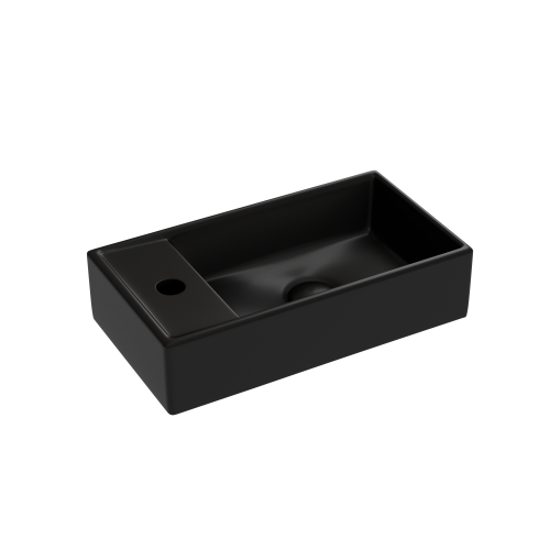 картинка CN6051RMB Умывальник подвесной прямоугольный (чаша справа, отверстие под смеситель слева) цвет чёрны от магазина Сантехстрой