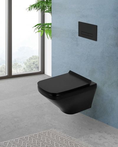 картинка Унитаз BelBagno Sela BB3201CHR-MB подвесной Черный без сиденья от магазина Сантехстрой