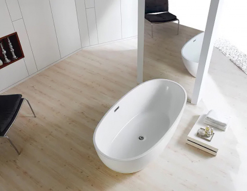 картинка Ванна акриловая Azario LEEDS 1685х840х580, свободностоящая, в комплекте с сифоном и металлической рамой (LEE17085) от магазина Сантехстрой