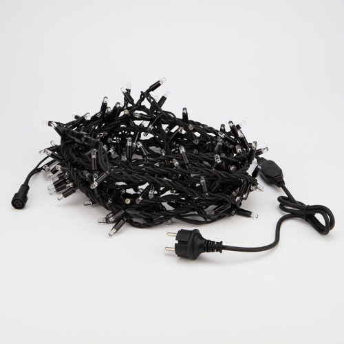 картинка Гирлянда Кластер 10 м,  200 LED,  черный каучук,  IP67, соединяемая,  цвет свечения белый NEON-NIGHT от магазина Сантехстрой