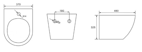 картинка Биде подвесное Azario Grado 37х48х32.5 фаянс (AZ-0046-BN SP) от магазина Сантехстрой