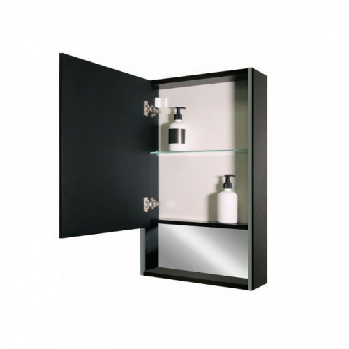 картинка Зеркало-шкаф Art&Max Foggia 50 AM-Fog-500-800-1D-L-DS-F-Nero левый черный от магазина Сантехстрой