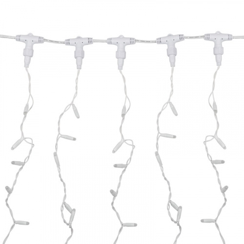 картинка Гирлянда светодиодная Занавес (Дождь),  2х6м,  768 LED ТЕПЛЫЙ БЕЛЫЙ,  белый ПВХ,  IP65, постоянное свечение 230В,  соединяется (шнур питания в комплекте) от магазина Сантехстрой