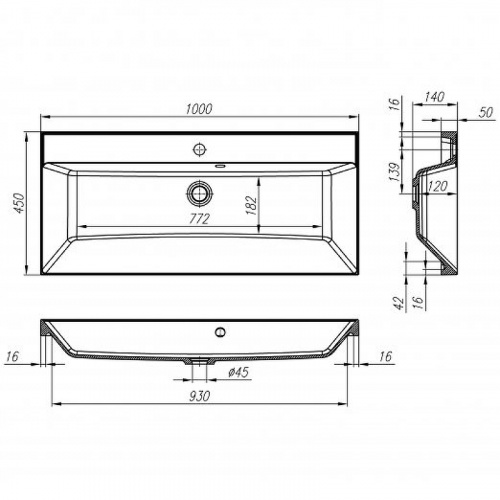 картинка Раковина BelBagno BB1000/450-LV-MR-AST Белая от магазина Сантехстрой