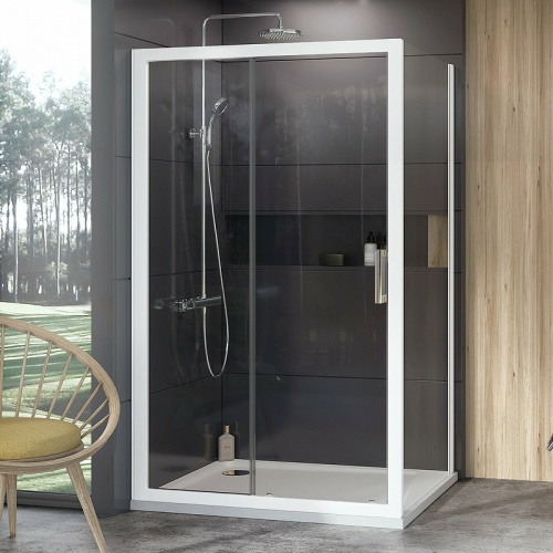 картинка Душевая стенка Ravak 10° 10PS-100 9UVA0100Z1 профиль Белый стекло Transparent от магазина Сантехстрой