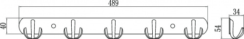 картинка Планка с крючками (5 крючков) Savol (S-07205B) от магазина Сантехстрой