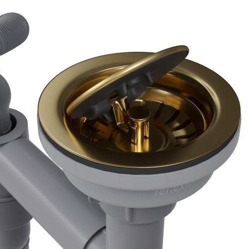 картинка Выпуск для кухонной мойки Reflexion Part RX9003GD брашированное золото от магазина Сантехстрой