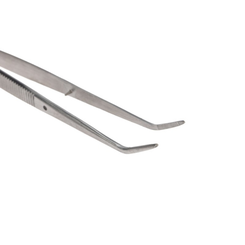 картинка Пинцет изогнутый,  узкий,  фиксатор,  рифленый 155мм ПРОФИ от магазина Сантехстрой