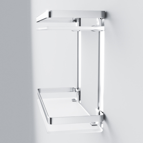 картинка A7455200  Sense L Полка двухуровневая стеклянная, алюминий от магазина Сантехстрой