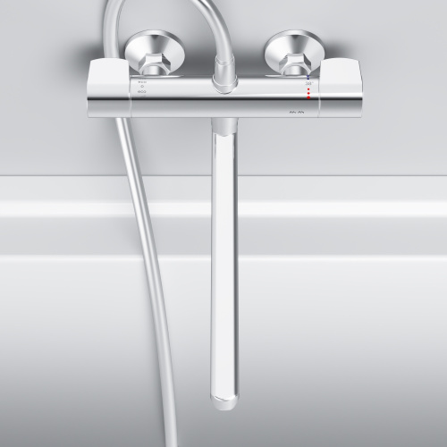 фото f85a50900 x-joy, смеситель для ванны/душа  с тмс с длинным изливом, хром