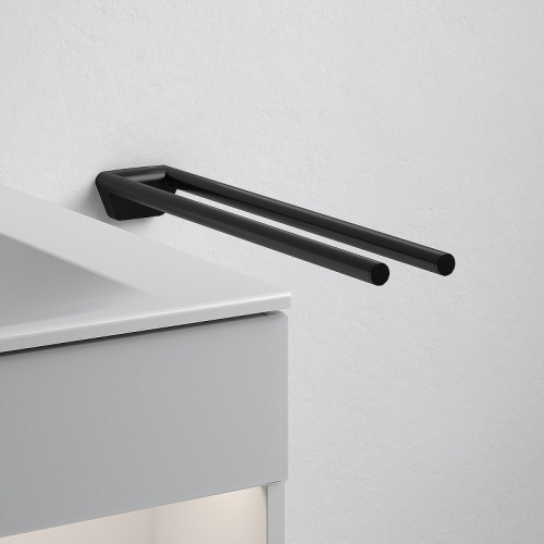 картинка Полотенцедержатель Keuco Collection Reva 12818 370000 двойной Черный матовый от магазина Сантехстрой