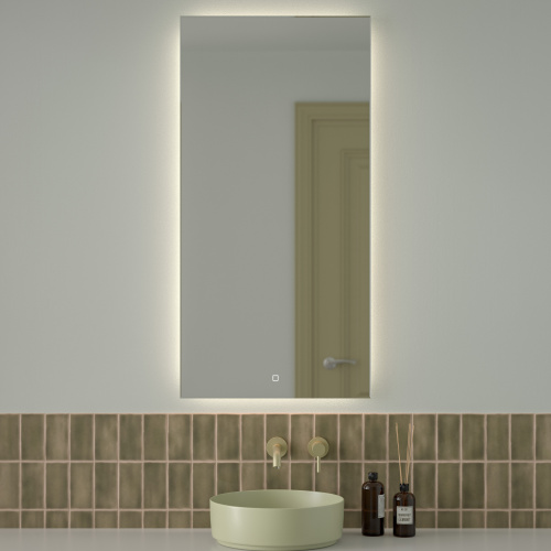 картинка Зеркало с фацетом и LED-подсветкой настенное GLOW DEFESTO 60x120 см, DF 2508S от магазина Сантехстрой