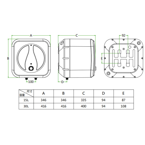 картинка Водонагреватель электрический AZARIO 15 литров, накопительного типа, 1.5 кВт. Вертикальный, ABS корпус (AZW 15) от магазина Сантехстрой