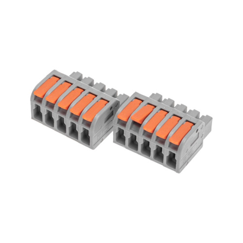 картинка Клемма СМК 222-425R проходная разъемная 5 полюсов серая 0,2-2,5/4мм² (20 шт/уп) REXANT от магазина Сантехстрой