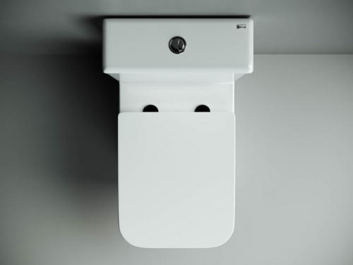 картинка CN1803-B Напольная пристенная чаша унитаза CUBIC Rimless с сиденьем-крышкой с микролифтом от магазина Сантехстрой