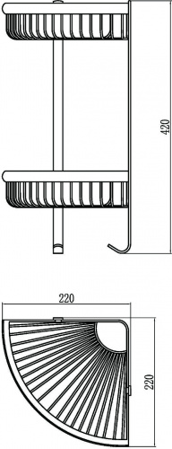 картинка Полка решетка угловая двойная Savol S-L5854-2 от магазина Сантехстрой