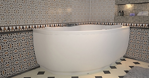 картинка Акриловая ванна Aquanet Capri 170x110 R 205387 без гидромассажа от магазина Сантехстрой
