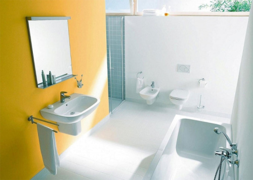 картинка Duravit D-Code Раковина  с перел., с 1 отв. под смес., 650x500мм, Цвет: Белый от магазина Сантехстрой