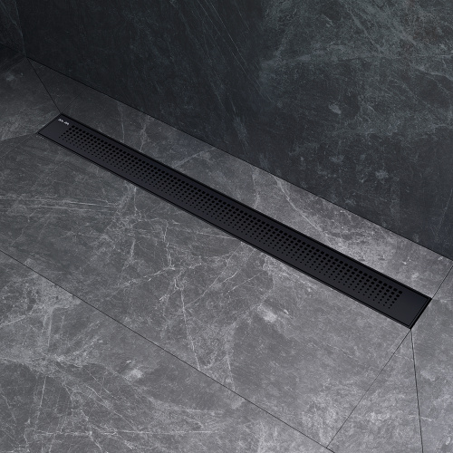 картинка W02SC-P11-080-01BM PrimeFlow Трап для душа линейный универс затвор Cut Gradient 80см цвет черн мат от магазина Сантехстрой