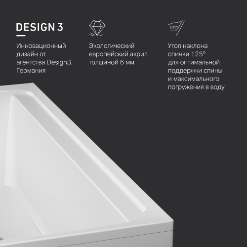 картинка W52A-170-075W-A Inspire V2.0 Ванна акриловая 170х75 A0, шт от магазина Сантехстрой