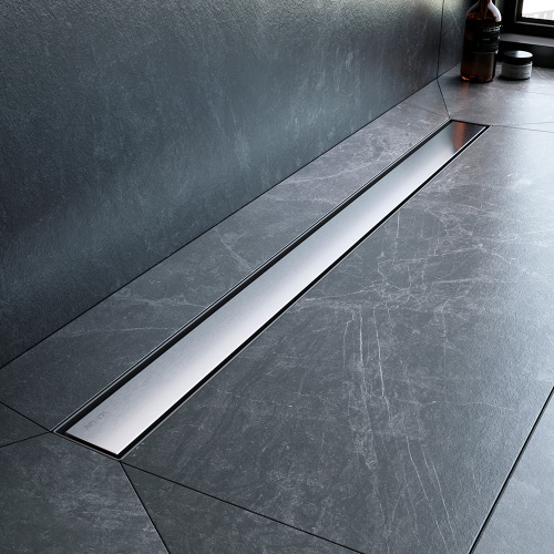 картинка W01SC-U11-090-04SB MasterFlow Трап для душа линейный универс затвор Tile 90см цвет сталь мат от магазина Сантехстрой