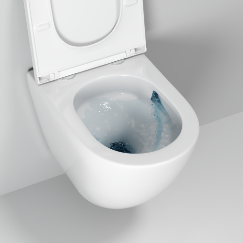 картинка Унитаз GR-4455MSQ (490*370*360) БЕЛЫЙ МАТОВЫЙ подвесной БЕЗОБОДКОВЫЙ с тонкой крышкой от магазина Сантехстрой