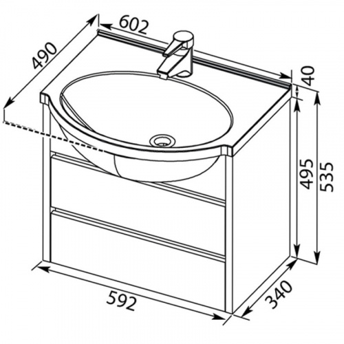 картинка Раковина Aquanet Лайн 60 от магазина Сантехстрой
