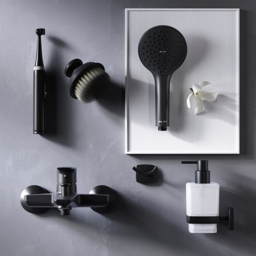 фото f90a10022 gem, смеситель для ванны/душа излив 179 мм, черный, шт.