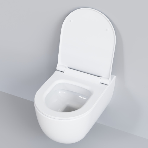 картинка Унитаз Abner 103T20001R (545*360*330) БЕЛЫЙ подвесной БЕЗОБОДКОВЫЙ, 1 место от магазина Сантехстрой