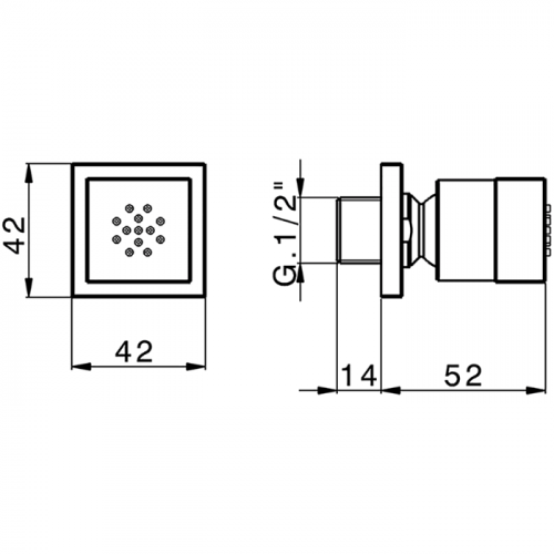 картинка CISAL Cherie Боковая форсунка квадратная, цвет хром от магазина Сантехстрой