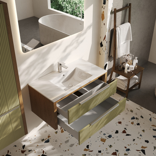 картинка Тумба под раковину/столешницу Валенсия 90, Зеленый тростник от магазина Сантехстрой