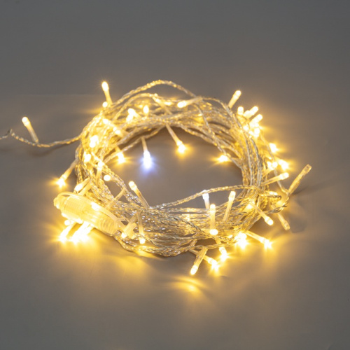 картинка Гирлянда Нить 10м,  с эффектом мерцания,  прозрачный провод,  IP44, 230В,  диоды ТЕПЛЫЕ БЕЛЫЕ,  75LED NEON-NIGHT от магазина Сантехстрой