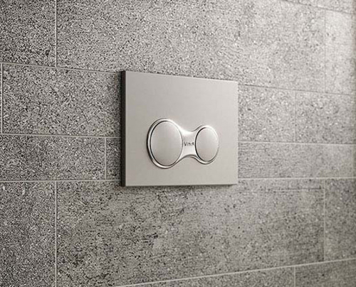 картинка Комплект унитаза с инсталляцией Vitra Integra Round 9856B003-7205 с сиденьем Микролифт и клавишей смыва Хром глянцевый от магазина Сантехстрой