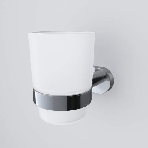 картинка A7434300 Sense L, Стеклянный стакан с настенным держателем, хром от магазина Сантехстрой