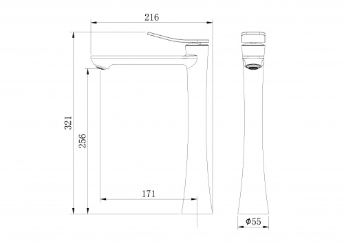 картинка Смеситель для раковины высокий Advans 520.K35.09.100 хром глянцевый от магазина Сантехстрой